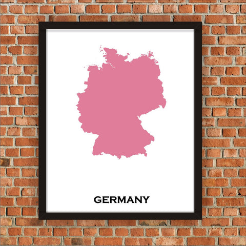 Minimalist Map Print of Germany 16 x 20