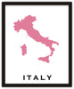 Minimalist Map Print of Italy 16 x 20  Pink